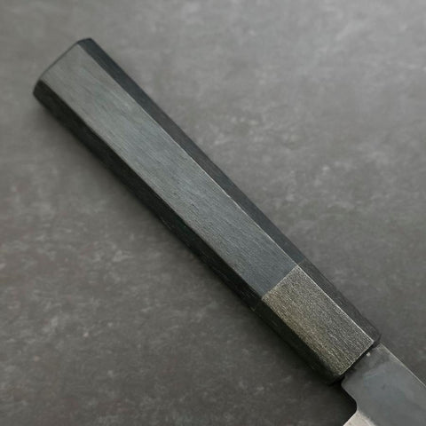 Petty Blue Steel #1 Stainless Clad Kurouchi Black Dark Blue Urushi Handle 150mm (5.9”)-[Musashi]-[Japan-Küchenmesser]