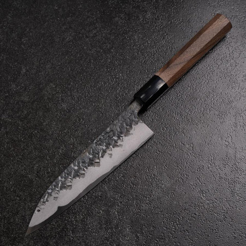 Petty Blue Steel #1 Tsuchime Buffalo Walnut Handle 150mm (5.9”)-[Musashi]-[Japanese-Kitchen-Knives]