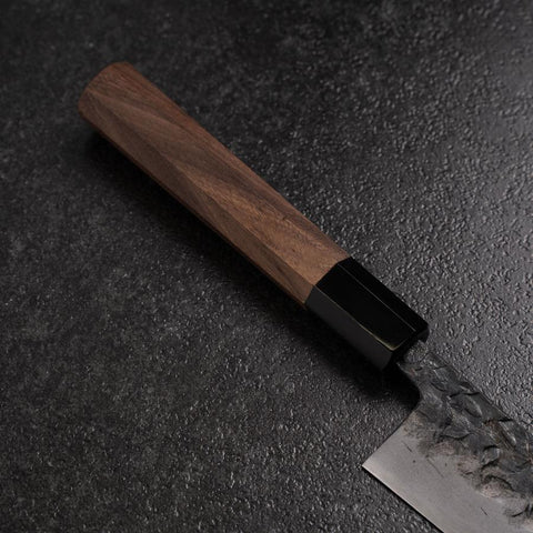 Petty Blue Steel #1 Tsuchime Buffalo Walnut Handle 150mm (5.9”)-[Musashi]-[Japanese-Kitchen-Knives]