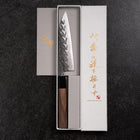 Petty Blue Steel #1 Tsuchime Büffelhorn und Walnussholz Griff 150mm-[Musashi]-[Japan-Küchenmesser]