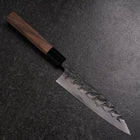 Petty Blue Steel #1 Tsuchime Büffelhorn und Walnussholz Griff 150mm-[Musashi]-[Japan-Küchenmesser]