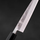 Petty Blue Steel #2 Edelstahlummantelung Nashiji Büffelhorn und Teakholz Griff 135mm-[Musashi]-[Japan-Küchenmesser]
