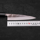 Petty Blue Steel #2 Edelstahlummantelung Nashiji Büffelhorn und Teakholz Griff 135mm-[Musashi]-[Japan-Küchenmesser]