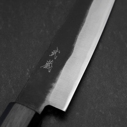 Petty Blue Steel #2 Kurouchi Dark Blue Urushi Handle 150mm (5.9”)-[Musashi]-[Japan-Küchenmesser]