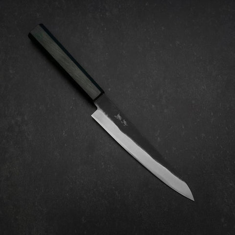 Petty Blue Steel #2 Kurouchi Dark Blue Urushi Handle 150mm (5.9”)-[Musashi]-[Japan-Küchenmesser]