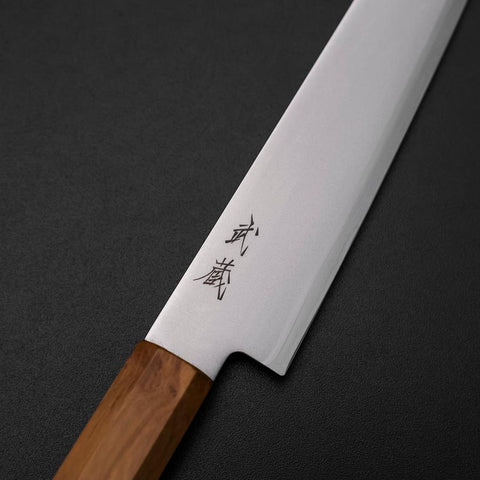 Petty Blue Steel #2 Poliert Olivenholz Griff 150mm-[Musashi]-[Japan-Küchenmesser]