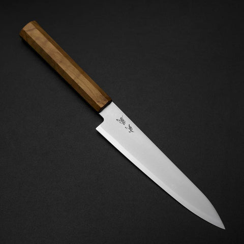 Petty Blue Steel #2 Poliert Olivenholz Griff 150mm-[Musashi]-[Japan-Küchenmesser]