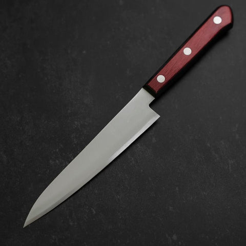 Petty Blue Super Edelstahlummantelung Poliert Schwarz-Roter Westlicher Griff 150mm-[Musashi]-[Japan-Küchenmesser]