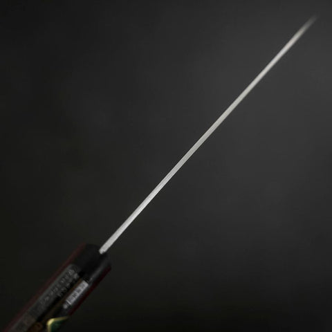 Petty Blue Super Edelstahlummantelung Poliert Schwarz-Roter Westlicher Griff 150mm-[Musashi]-[Japan-Küchenmesser]
