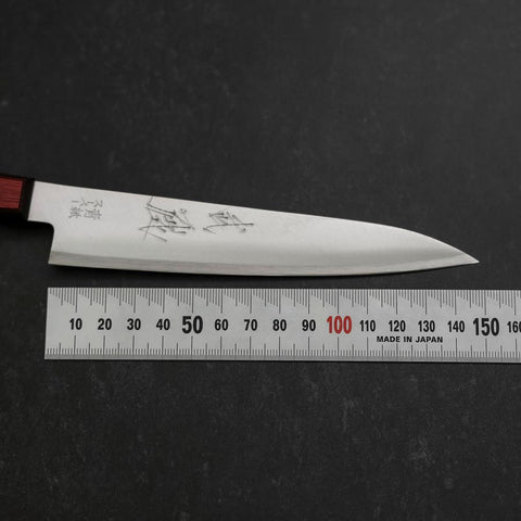 Petty Blue Super Edelstahlummantelung Poliert Schwarz-Roter Westlicher Griff 150mm-[Musashi]-[Japan-Küchenmesser]