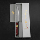 Petty Blue Super Edelstahlummantelung Poliert Schwarz-Roter Westlicher Griff 150mm-[Musashi]-[Japan-Küchenmesser]