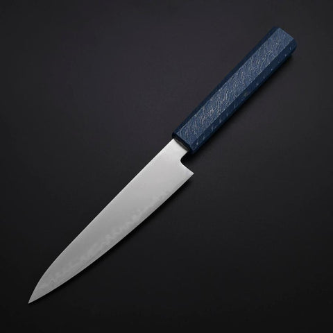 Petty Chromax Poliert Blauer Urushi Griff 150mm-[Musashi]-[Japan-Küchenmesser]