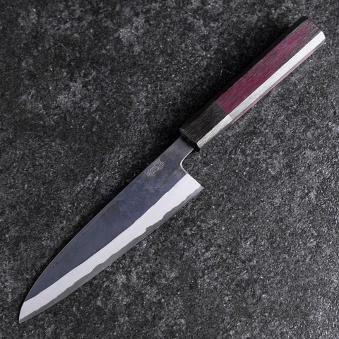 Petty Edelstahlummantelung Blue Steel #2 Kurouchi Lila Urushi Griff 150mm-[Musashi]-[Japan-Küchenmesser]