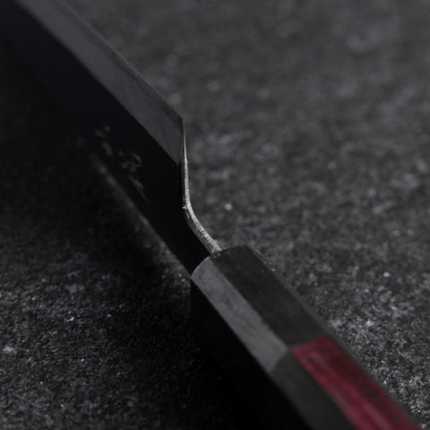 Petty Edelstahlummantelung Blue Steel #2 Kurouchi Lila Urushi Griff 150mm-[Musashi]-[Japan-Küchenmesser]