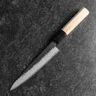 Petty Edelstahlummantelung Blue Super Kurouchi Tsuchime Büffelhorn und Magnolienholz Griff 150mm-[Musashi]-[Japan-Küchenmesser]