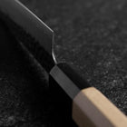 Petty Edelstahlummantelung Blue Super Kurouchi Tsuchime Büffelhorn und Magnolienholz Griff 150mm-[Musashi]-[Japan-Küchenmesser]