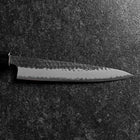 Petty Edelstahlummantelung Blue Super Kurouchi Tsuchime Büffelhorn und Magnolienholz Griff 150mm-[Musashi]-[Japan-Küchenmesser]