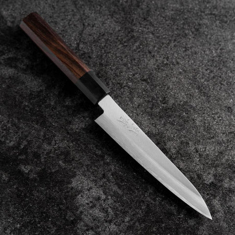 Petty Edelstahlummantelung Blue Super Poliert Rosenholz Griff 150mm-[Musashi]-[Japan-Küchenmesser]