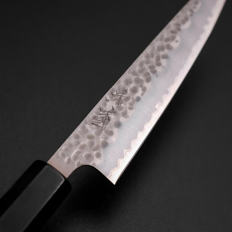 Petty Edelstahlummantelung Blue Super Tsuchime Büffelhorn und Ebenholz Griff 135mm-[Musashi]-[Japan-Küchenmesser]