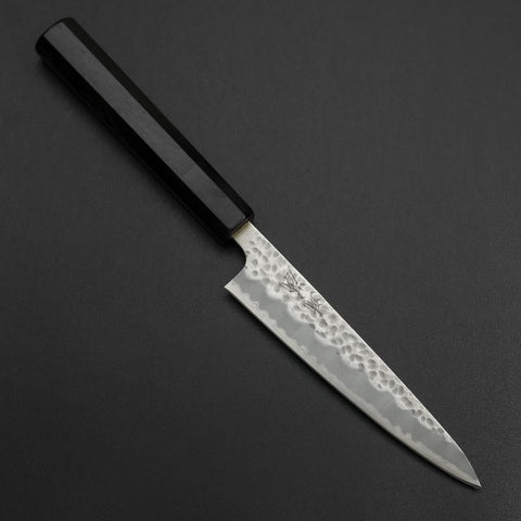 Petty Edelstahlummantelung Blue Super Tsuchime Büffelhorn und Ebenholz Griff 135mm-[Musashi]-[Japan-Küchenmesser]