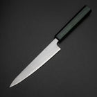 Petty Edelstahlummantelung White Steel #1 Poliert Grüner Urushi Griff 150mm-[Musashi]-[Japan-Küchenmesser]