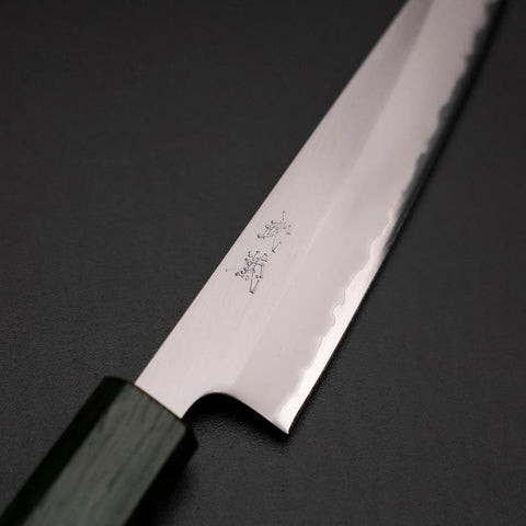 Petty Edelstahlummantelung White Steel #1 Poliert Grüner Urushi Griff 150mm-[Musashi]-[Japan-Küchenmesser]