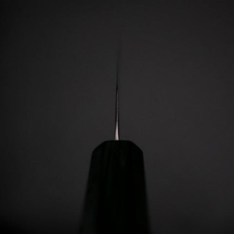 Petty Edelstahlummantelung White Steel #1 Poliert Grüner Urushi Griff 150mm-[Musashi]-[Japan-Küchenmesser]