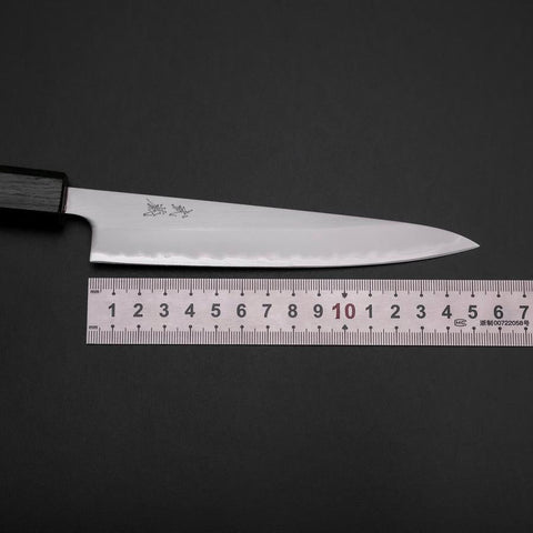 Petty Edelstahlummantelung White Steel #1 Poliert Grüner Urushi Griff 150mm-[Musashi]-[Japan-Küchenmesser]