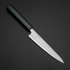 Petty Edelstahlummantelung White Steel #1 Poliert Grüner Urushi Griff 150mm-[Musashi]-[Japan-Küchenmesser]
