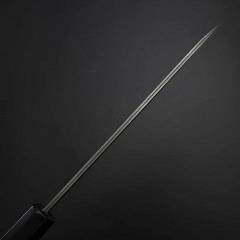 Petty Kobalt Edelstahl HRC62 Kurouchi Damast Büffelhorn und Ebenholz Griff 150mm-[Musashi]-[Japan-Küchenmesser]