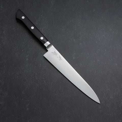 Petty Molybdän Poliert Westlicher Griff in Schwarz 150mm-[Musashi]-[Japan-Küchenmesser]