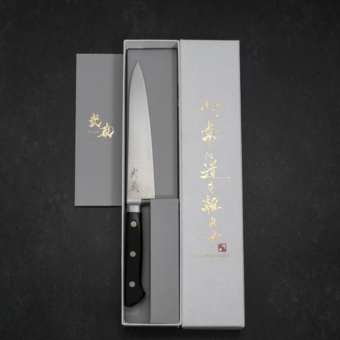 Petty Molybdenum Polished Western Black Handle 150mm (5.9”)-[Musashi]-[Japan-Küchenmesser]