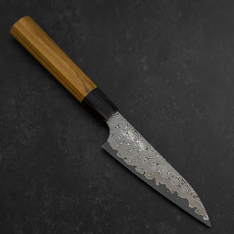 Petty SG-2 Damast Büffelhorn und Teakholz Griff 120mm-[Musashi]-[Japan-Küchenmesser]