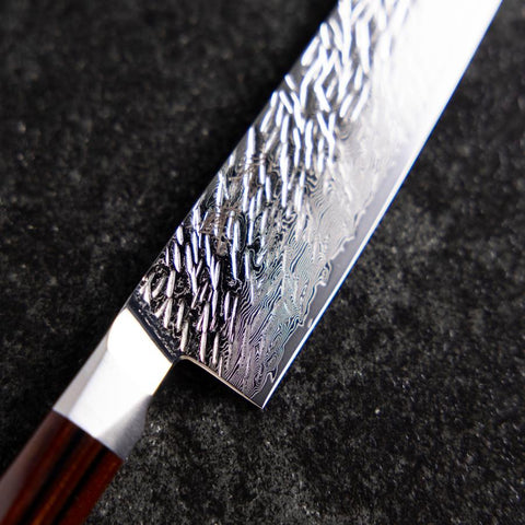 Petty SG-2 Kagami Tsuchime Damast Oktagonaler Mahagoni Griff 150mm-[Musashi]-[Japan-Küchenmesser]