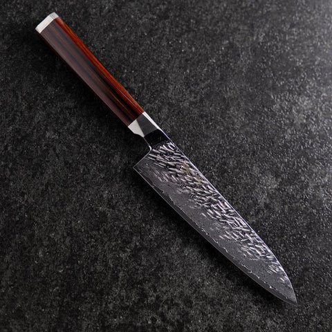 Petty SG-2 Kagami Tsuchime Damast Oktagonaler Mahagoni Griff 150mm-[Musashi]-[Japan-Küchenmesser]