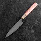 Petty SLD Kagami Büffelhorn und Dunkel-Rosa Ahornholz Griff 130mm-[Musashi]-[Japan-Küchenmesser]
