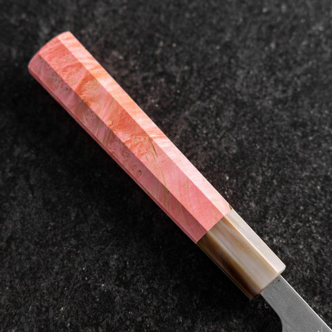 Petty SLD Kagami Büffelhorn und Dunkel-Rosa Ahornholz Griff 130mm-[Musashi]-[Japan-Küchenmesser]