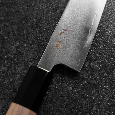 Petty SLD Kagami Büffelhorn und Walnussholz Griff 130mm-[Musashi]-[Japan-Küchenmesser]