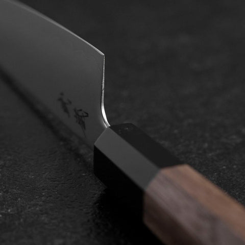 Petty SLD Kagami Büffelhorn und Walnussholz Griff 130mm-[Musashi]-[Japan-Küchenmesser]