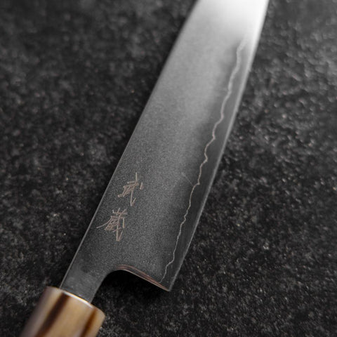 Petty SLD Kagami Hell-Rosa Büffelhorn und Ahornholz Griff 130mm-[Musashi]-[Japan-Küchenmesser]