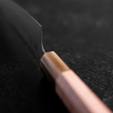 Petty SLD Kagami Hell-Rosa Büffelhorn und Ahornholz Griff 130mm-[Musashi]-[Japan-Küchenmesser]