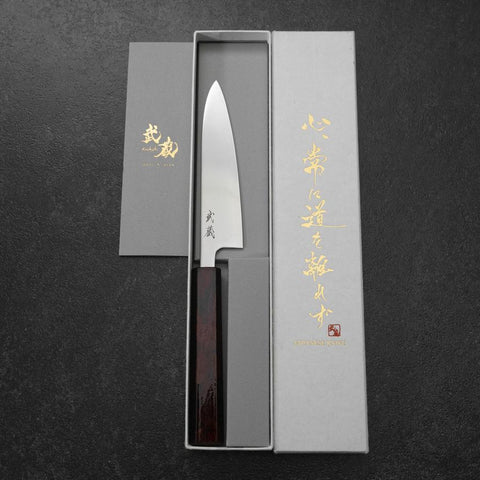 Petty SLD Kagami Roter Urushi Griff 130mm-[Musashi]-[Japan-Küchenmesser]