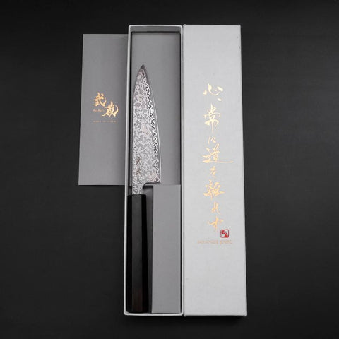 Petty SLD Schwarzer Damast Ebenholz Griff 130mm-[Musashi]-[Japan-Küchenmesser]