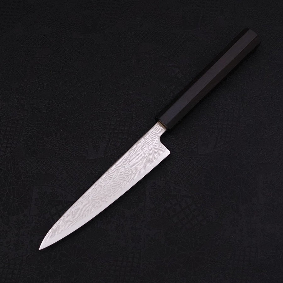 Petty SLD Wellen-Nickel Damast Büffelhorn und Ebenholz Griff 135mm-[Musashi]-[Japan-Küchenmesser]