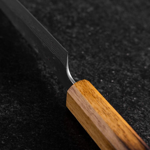 Petty Schwedenstahl Nashiji Damast Yaki Urushi Griff 140mm-[Musashi]-[Japan-Küchenmesser]