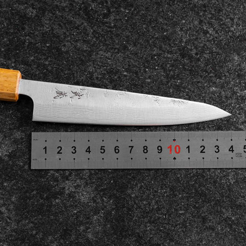 Petty Schwedenstahl Nashiji Damast Yaki Urushi Griff 140mm-[Musashi]-[Japan-Küchenmesser]