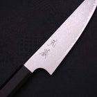 Petty Silver Steel #3 Damast Büffelhorn und Ebenholz Griff 150mm-[Musashi]-[Japan-Küchenmesser]