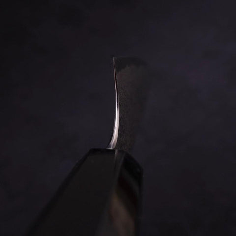 Petty Silver Steel #3 Damast Büffelhorn und Ebenholz Griff 150mm-[Musashi]-[Japan-Küchenmesser]