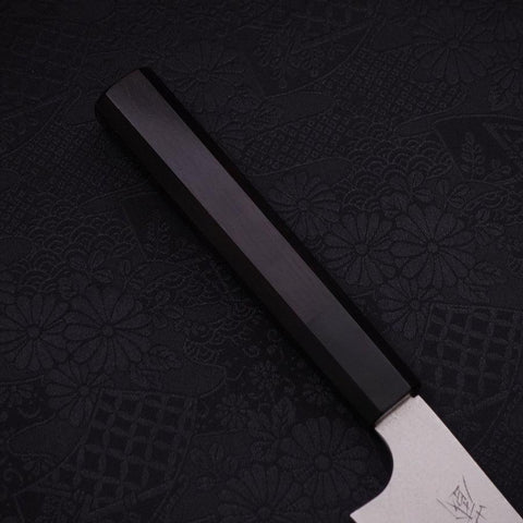 Petty Silver Steel #3 Damast Büffelhorn und Ebenholz Griff 150mm-[Musashi]-[Japan-Küchenmesser]