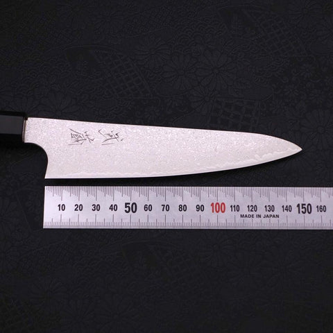 Petty Silver Steel #3 Damast Büffelhorn und Ebenholz Griff 150mm-[Musashi]-[Japan-Küchenmesser]